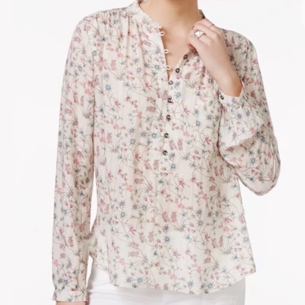 William Rast Anastasia Floral Long Sleeve Blouse